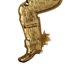 Vintage Don Lin Articulated Cowboy Guitar Brooch- 1980s