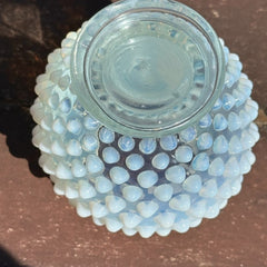 Vintage Fenton French White Opalescent Hobnail Rose Vase