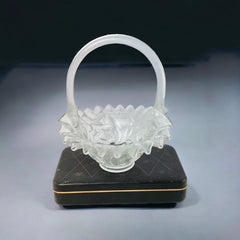 Vintage Fenton Satin Glass Inverted Strawberry Basket