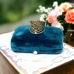 Vintage French Ornate Brass Floral Ring