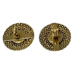 Vintage French Runway Style Red Cabochon Rhinestone Earrings
