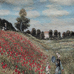 French Monet Poppy Field Tapestry Tote Bag