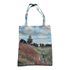 French Monet Poppy Field Tapestry Tote Bag