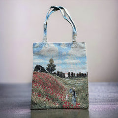 French Monet Poppy Field Tapestry Tote Bag