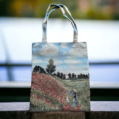 French Monet Poppy Field Tapestry Tote Bag