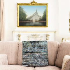 French Decorative Tapestry Cushion Cover | Monet Bridge | Art Lover Gift