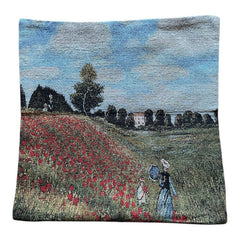 French Tapestry Decorative Cushion Cover - Monet Poppy Field