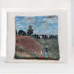 French Decorative Tapestry Cushion Cover | Monet Poppy Field | Art Lover Gift