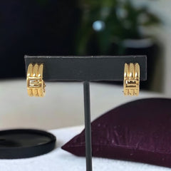 Givenchy Vintage Gold Tone Half Hoops Clip-On Earrings