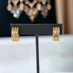 Givenchy Vintage Gold Tone Half Hoops Clip-On Earrings