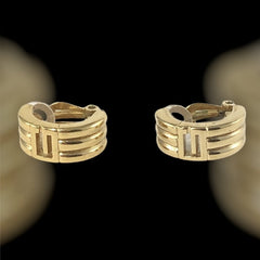 Givenchy Vintage Gold Tone Half Hoops Clip-On Earrings