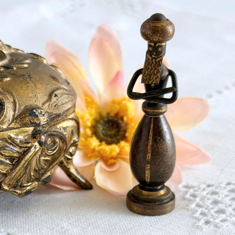 Vintage Hans Teppich bronze Judaica Abraham figurine signed Made in Israel.