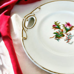 Antique Haviland Limoges Moss Rose Cake Plate Server