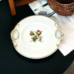 Antique Haviland Limoges Moss Rose Cake Plate Server