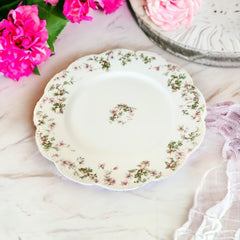 Antique French Limoges Haviland Pink and Green Floral Porcelain Plate