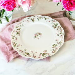 Antique French Limoges Haviland Pink and Green Floral Porcelain Plate