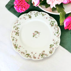 Antique French Limoges Haviland Pink and Green Floral Porcelain Plate