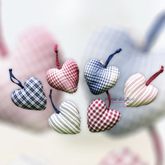 Decorative Hearts - Plaid and Stripes 