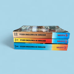 Three-volume set of 'Histoire du XXe Siècle' by Serge Bernstein and Pierre Milza, softcover French history books published by Hatier, shown with vintage wear and pencil markings.