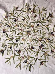 Provence Coated Square Tablecloth - Olive Baux - Natural