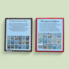 Vintage French children’s book bundle featuring L’Imagerie de la Ferme (1995) and L’Imagerie du Poney et du Cheval (1998) by Fleurus, displayed with colorful illustrated covers and charming countryside themes.