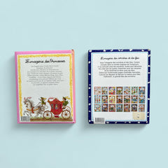 Bundle of two French children's books from the 'L’Imagerie des Tout-Petits' series by Fleurus, featuring 'Les Sorcières et les Fées' (1997) and 'Les Princesses' (2003), shown in excellent vintage condition.