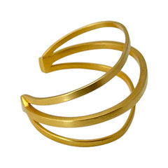 Jane Diaz 3-Tier Gold Plated Modern Square Wire Cuff Bracelet