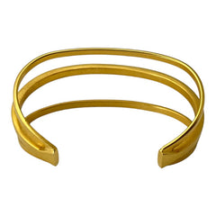 Jane Diaz 3-Tier Gold Plated Modern Square Wire Cuff Bracelet