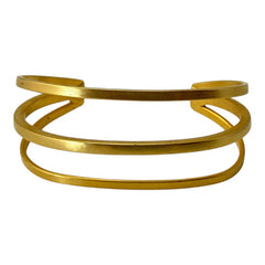 Jane Diaz 3-Tier Gold Plated Modern Square Wire Cuff Bracelet