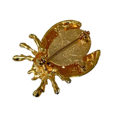 Vintage Radiant Yellow Enamel Ladybug Brooch