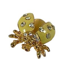 Vintage Radiant Yellow Enamel Ladybug Brooch