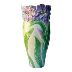 Vintage Lenox Enchanting Iris Limited Edition 2002 Vase | Collectible Reticulated and Textured Floral Vase | Home Decor Gift Idea