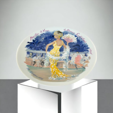 Vintage Limoges D'Arceau Limited Edition Marlene Decorative Plate - Women of the Century Collection - 1970s - Hand-Painted - First Edition