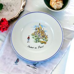Vintage Malevergne Limoges 'Souvenir de Paris' Porcelain Plates Set of 4