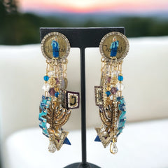 Vintage Hanukah Dangle Earrings by Lunch at the Ritz