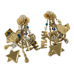 Vintage Hanukah Dangle Earrings by Lunch at the Ritz