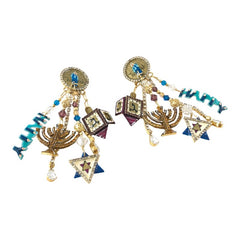 Vintage Hanukah Dangle Earrings by Lunch at the Ritz