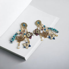 Vintage Hanukah Dangle Earrings by Lunch at the Ritz