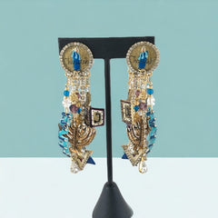 Vintage Hanukah Dangle Earrings by Lunch at the Ritz