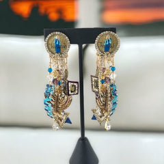 Vintage Hanukah Dangle Earrings by Lunch at the Ritz