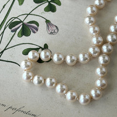 Vintage Marvella Faux Pearl Necklace, Hand‑Knotted, Gold‑Tone Clasp, 1960s