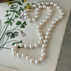 Vintage Marvella Faux Pearl Necklace, Hand‑Knotted, Gold‑Tone Clasp, 1960s