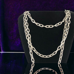 Vintage Monet Rope Length Silver Tone Chain Necklace