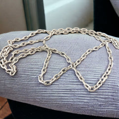 Vintage Monet Rope Length Silver Tone Chain Necklace