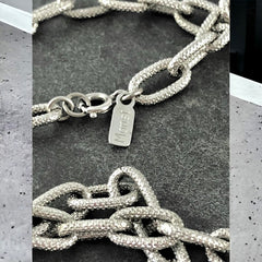 Vintage Monet Rope Length Silver Tone Chain Necklace