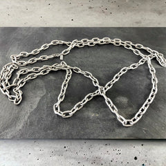 Vintage Monet Rope Length Silver Tone Chain Necklace