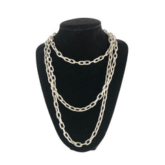 Vintage Monet Rope Length Silver Tone Chain Necklace