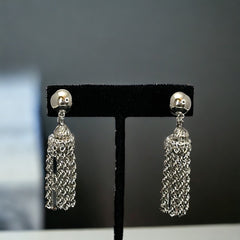 Vintage 1960s-70s Monet Damita Collection Silver Tone Tassel Clip-On Earrings