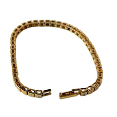 Vintage Napier Gold‑Tone Cube Link Bracelet – 1980s Tailored Collection
