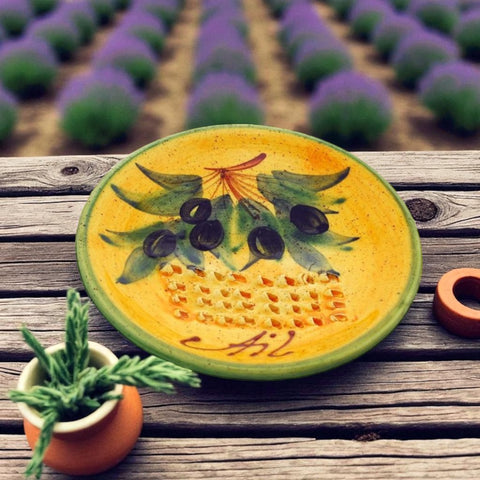 Provence Ceramic Garlic Grater - Olives Yellow